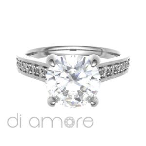 Pave Side 4Prong Diamond Engagement Ring