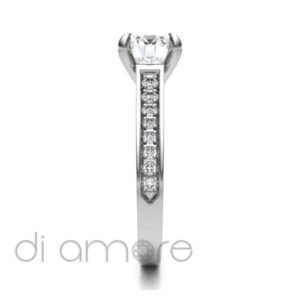 Pave Side 4Prong Diamond Engagement Ring