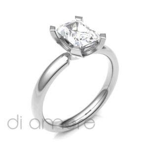 Classic 4Prong Emerald Diamond Engagement Ring