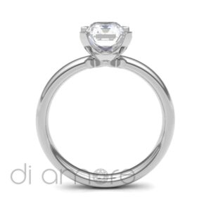 Classic 4Prong Emerald Diamond Engagement Ring