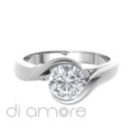 Classic Twisted 2Side stones Brilliant Diamond Engagement Ring