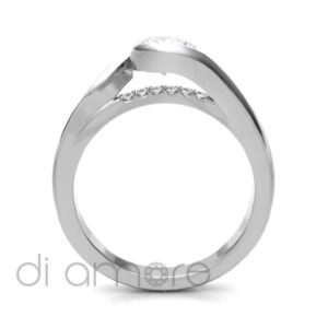 Classic Twisted 2Side stones Brilliant Diamond Engagement Ring