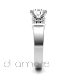 2 castle Horizontal Side 4Prong Diamond Engagement Ring