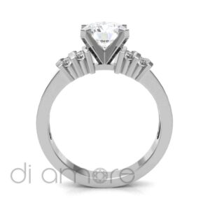 2 castle Horizontal Side 4Prong Diamond Engagement Ring