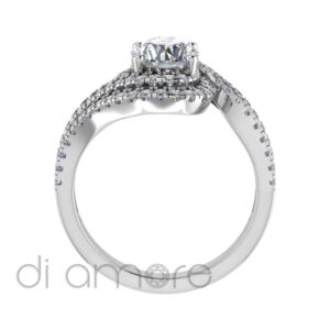 Castle Double Shank Twisted Brilliant Diamond Engagement Ring