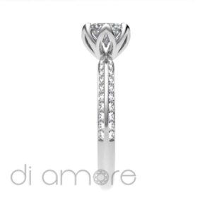 2Row Pave 6Prong Diamond Engagement Ring