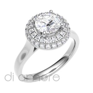 Classic Double Halo Brilliant Diamond Engagement Ring