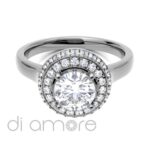 Classic Double Halo Brilliant Diamond Engagement Ring