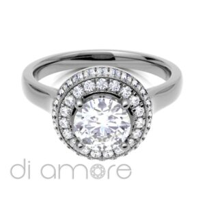 Classic Double Halo Brilliant Diamond Engagement Ring