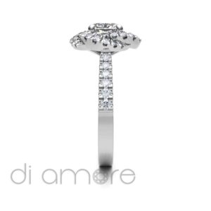 Castle Flower Double Halo Brilliant Diamond Engagement Ring