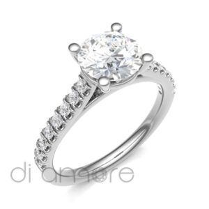 Castle Side 4Prong Diamond Engagement Ring