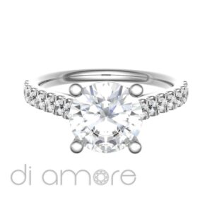 Castle Side 4Prong Diamond Engagement Ring