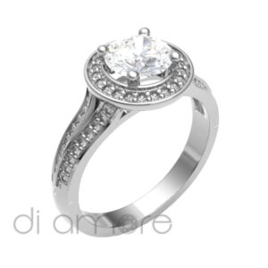 Castle Side 4Prong Diamond Engagement Ring