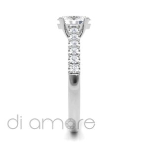 Castle Side Oval Diamond Engagement Ring