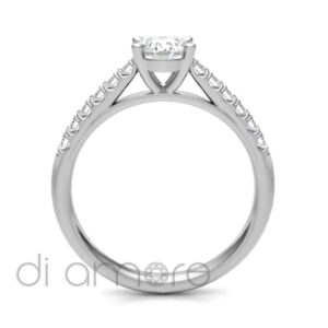 Castle Side Oval Diamond Engagement Ring