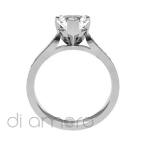 Pave Side Heart Diamond Engagement Ring