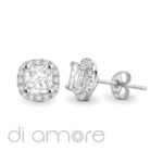 Cushion Halo Diamond Studs
