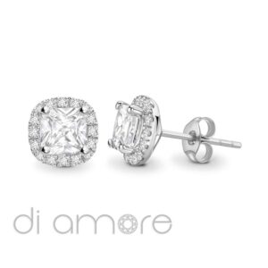 Cushion Halo Diamond Studs