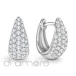 Pave Thick To Thin Diamond Hoops