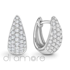Pave Thick To Thin Diamond Hoops