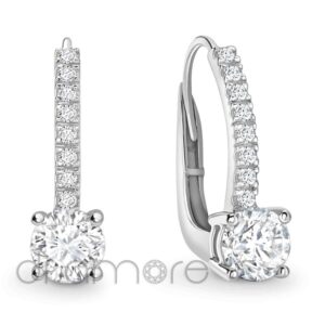 1Row And Solitaire Diamond Hoops