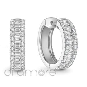 Baguette And Round Diamond Studs