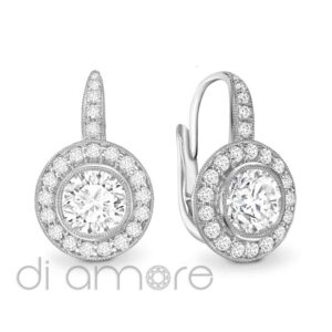Drop Halo Brilliant Diamond Stud