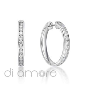 1Row Pave Diamond Hoops
