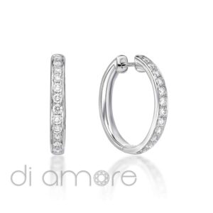 1Row Pave Diamond Hoops