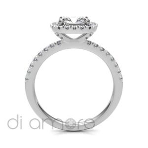 Castle Side And Halo Cushion Diamond Engagement Ring